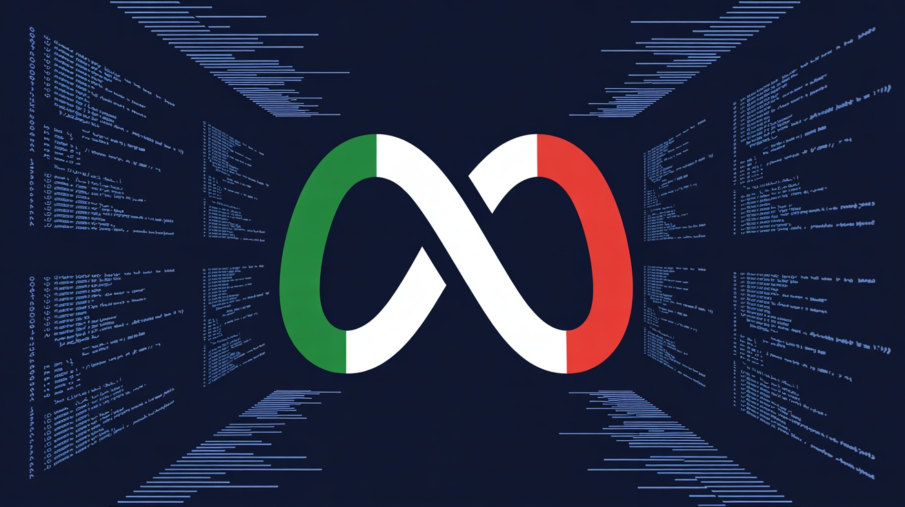 Logo da Meta em formato da bandeira de itália