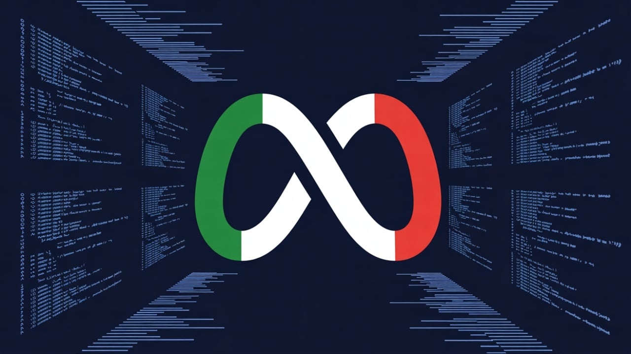 Logo da Meta em formato da bandeira de itália