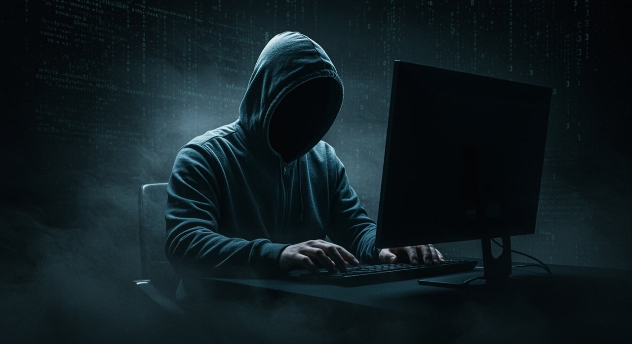 hacker em frente de computador