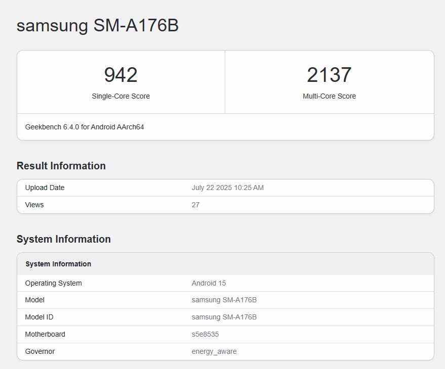 detalhes do teste de benchmark
