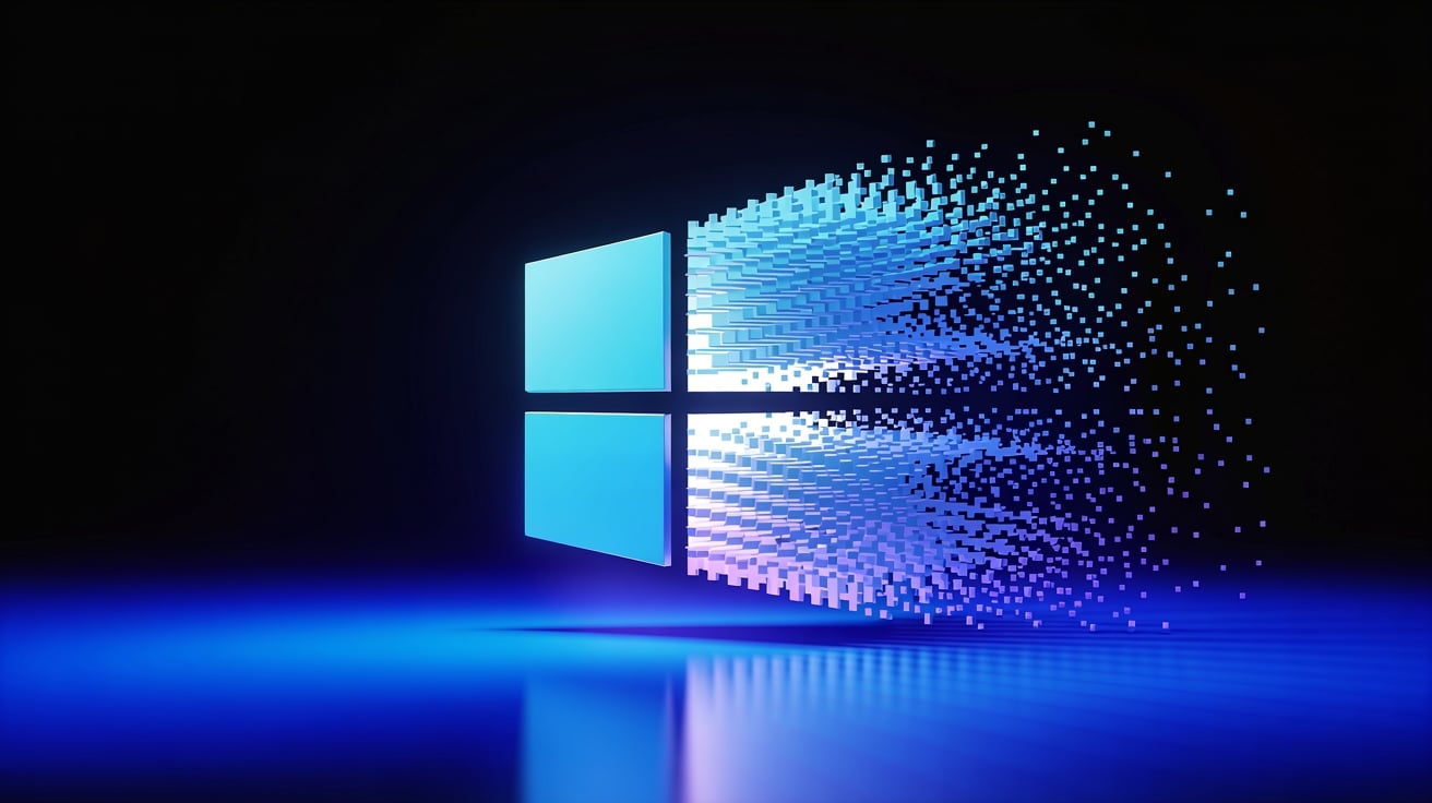 Logo do Windows a disolver no espaço