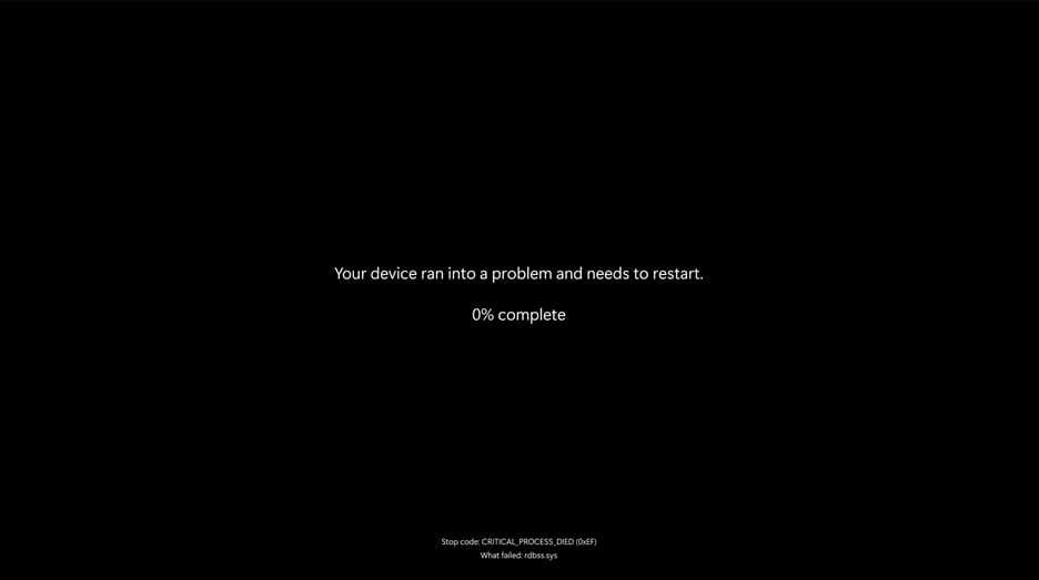 ecrã preto de erro no windows 11