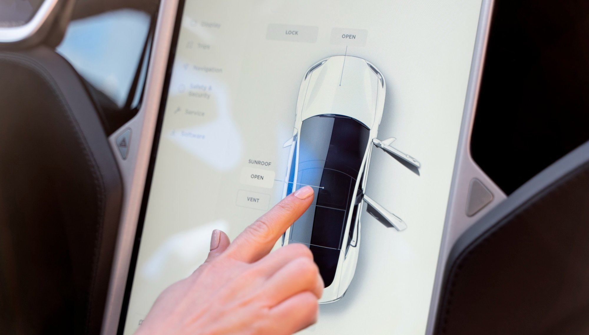 Ecrã de um tesla em funcionamento