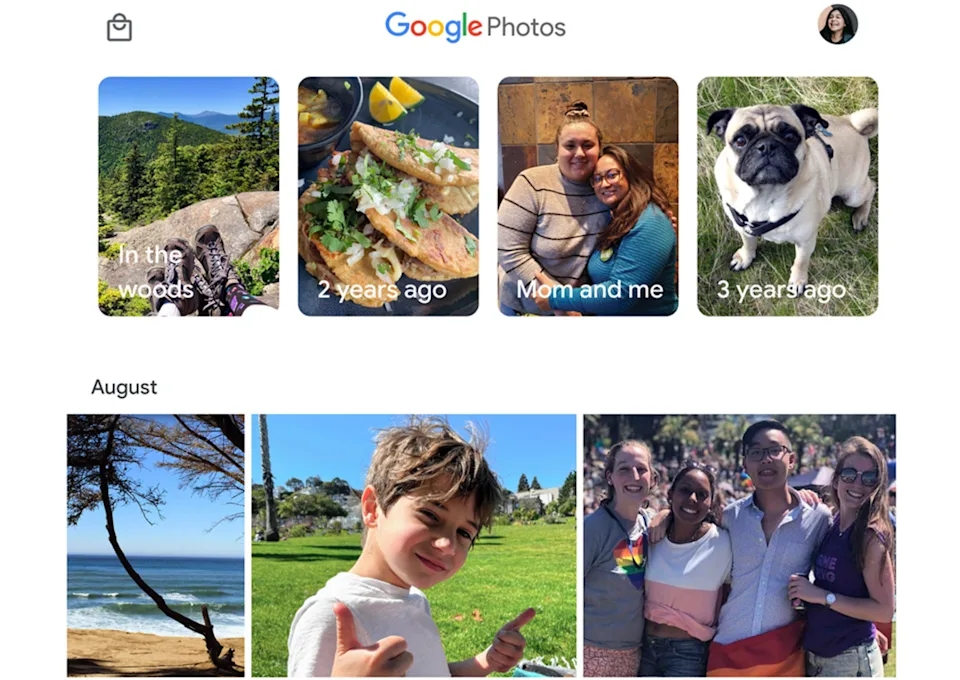 Google fotos com novas opções
