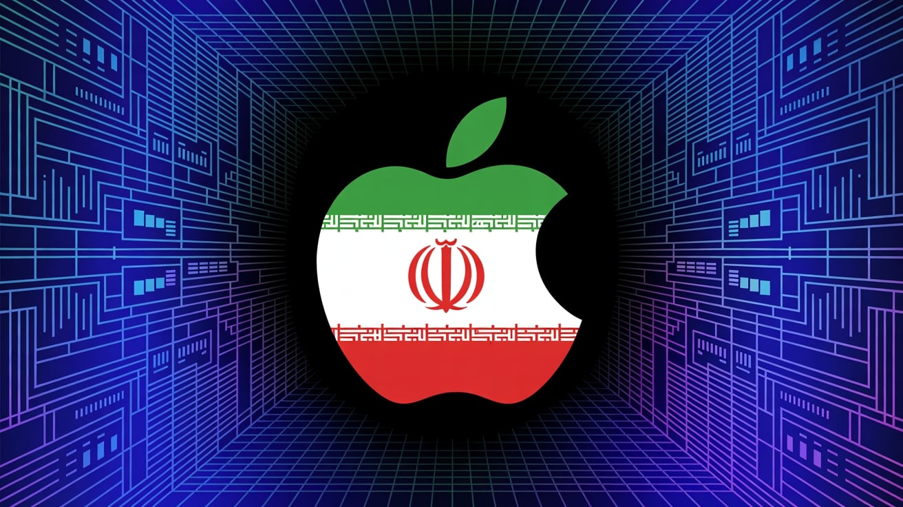 Logo da Apple com bandeira do irão