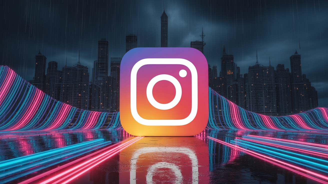 Instagram logo em fundo digital