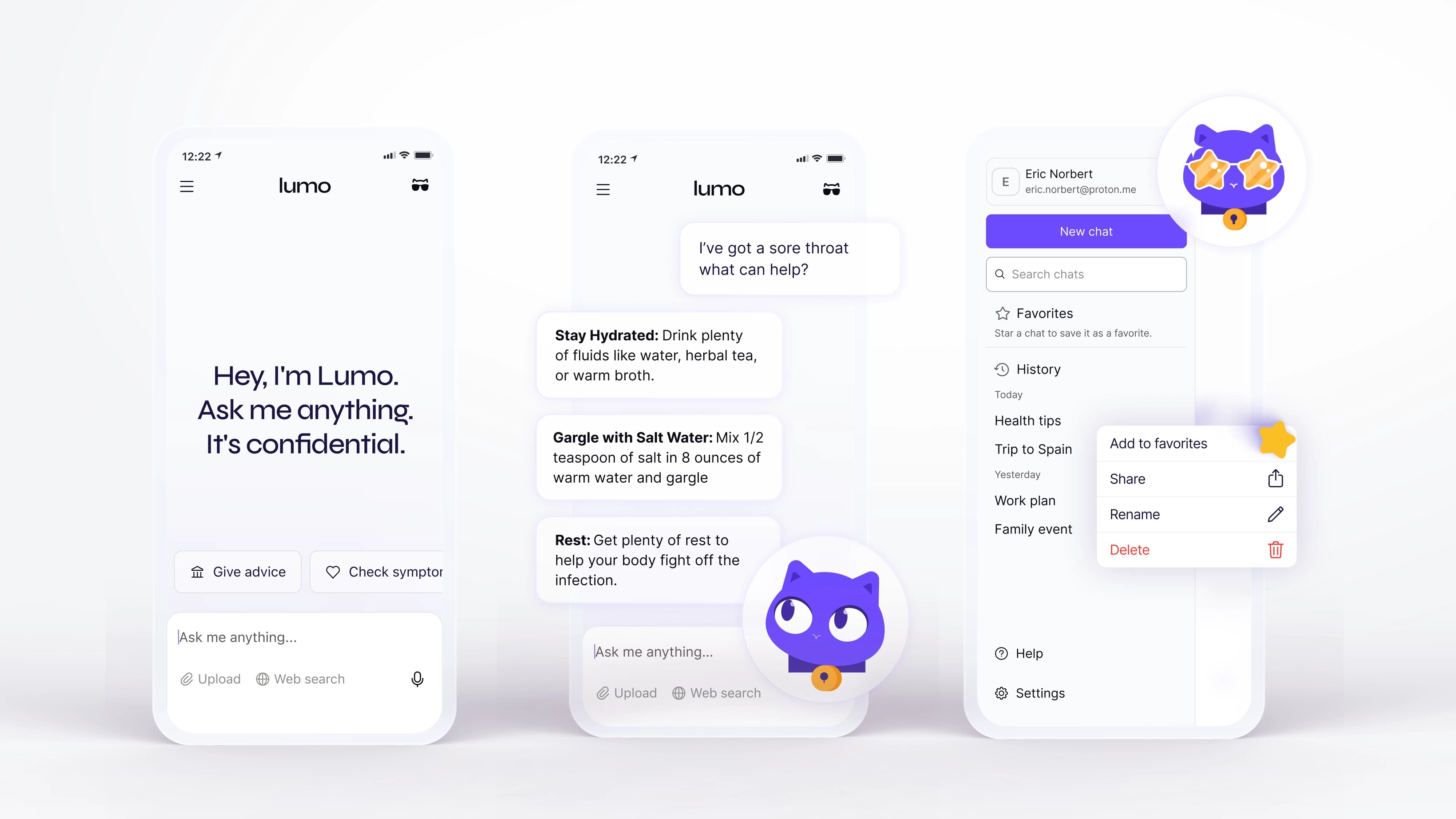 interface do Lumo da Proton