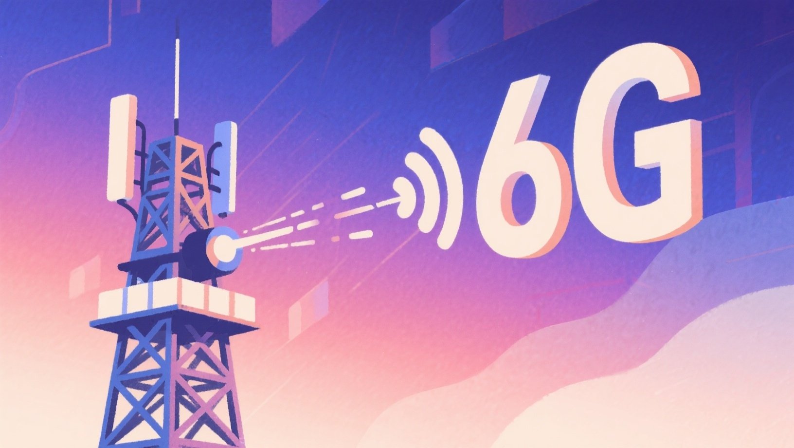 Rede 6G a sair de uma antena telefónica