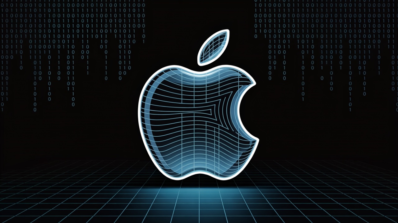Apple logo feito de vidro