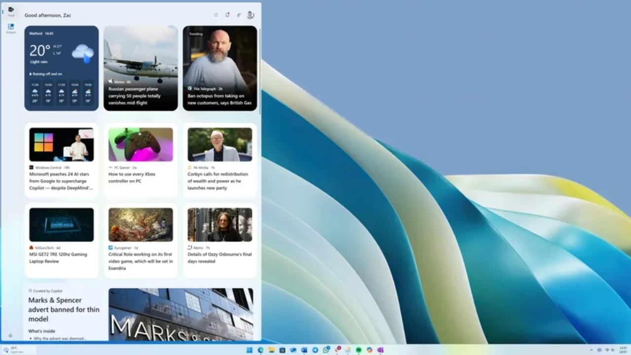widget de notícias no windows 11