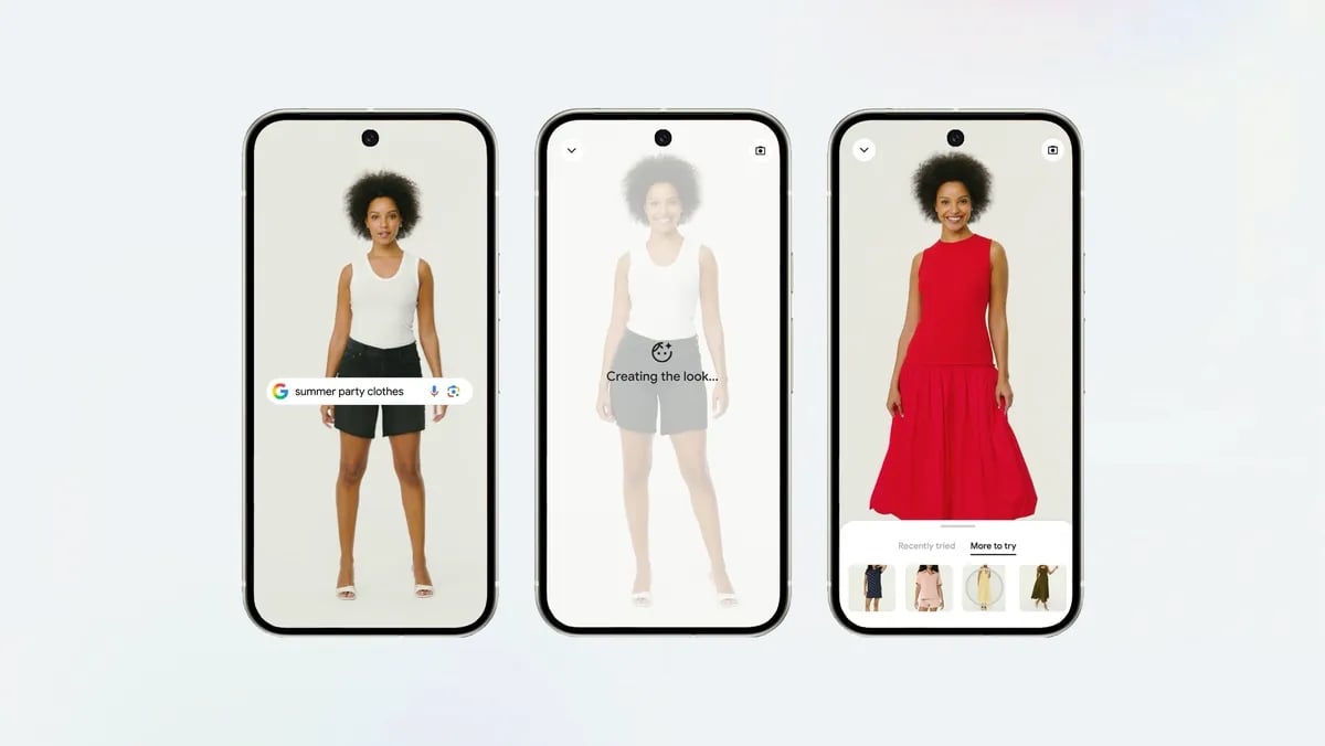 teste de roupas com IA da Google