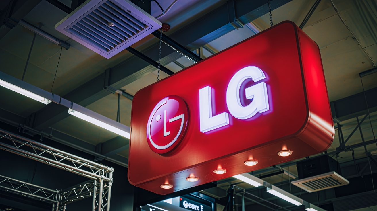 LG logo em parede