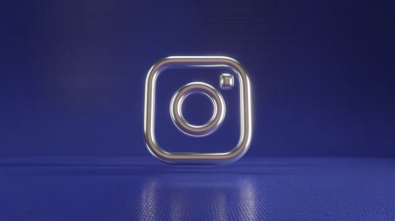 Instagram logo em metal