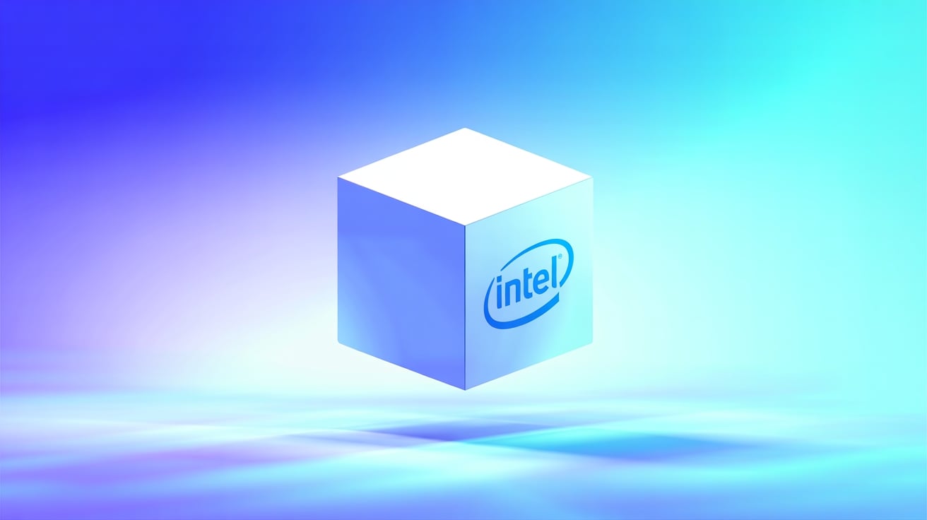 Cubo com logo da Intel