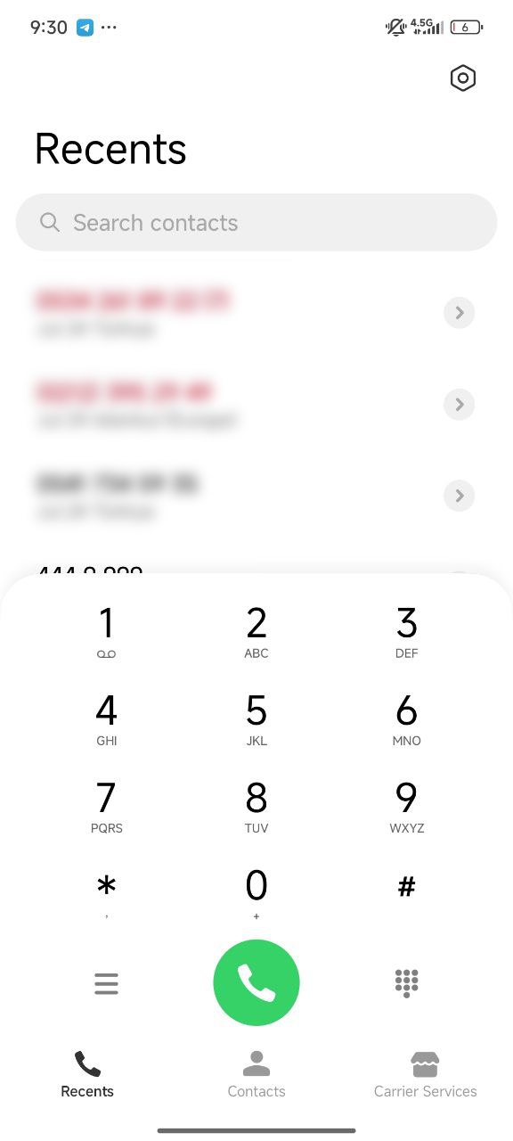 interface de chamada do HyperOS