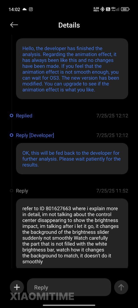 detalhes da mudança de posição da Xiaomi sobre o hyperOS