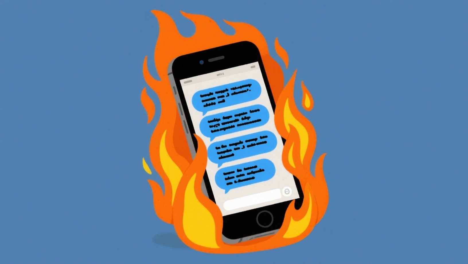 smartphone em chamas