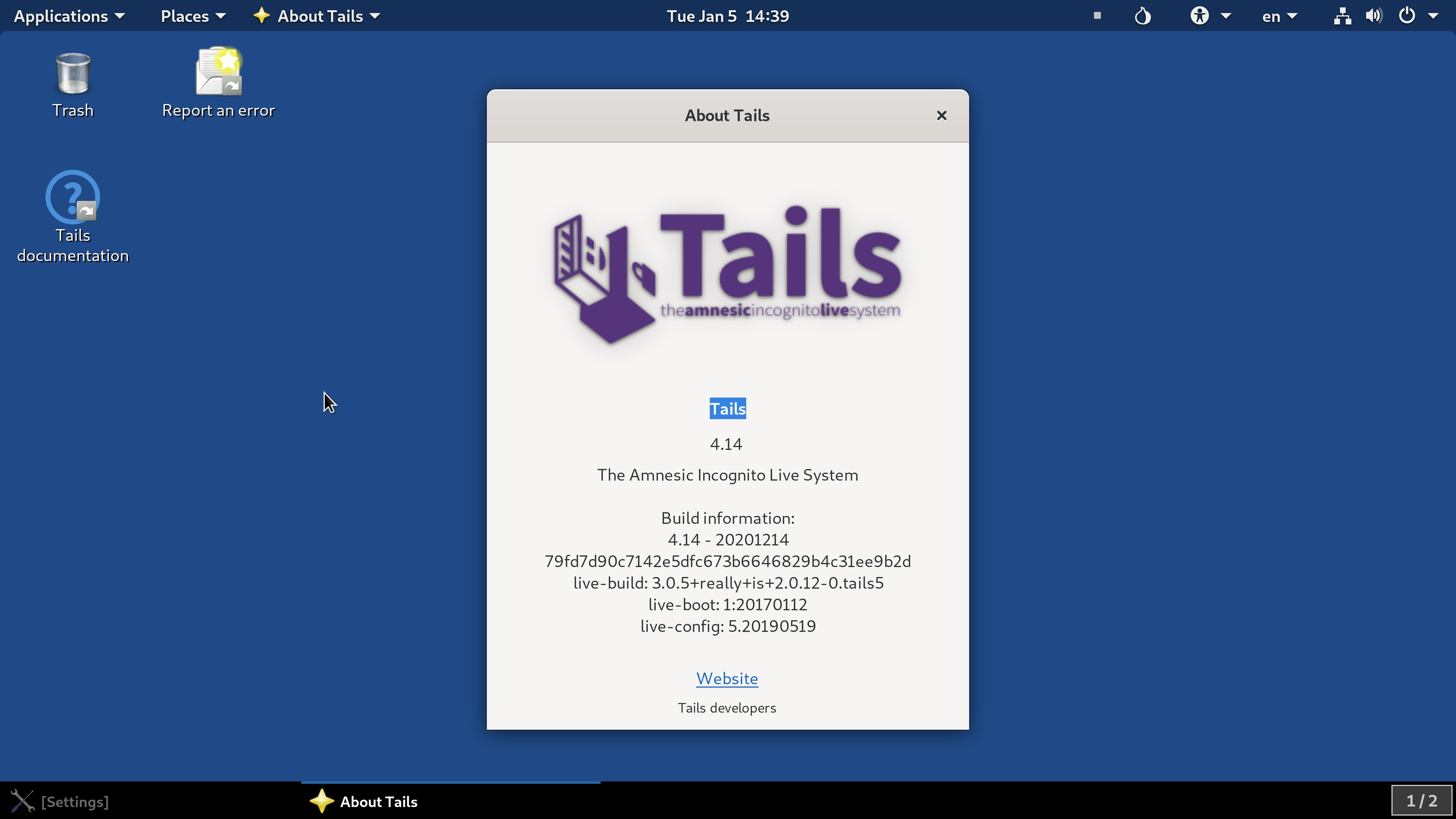 Sistema Tails OS