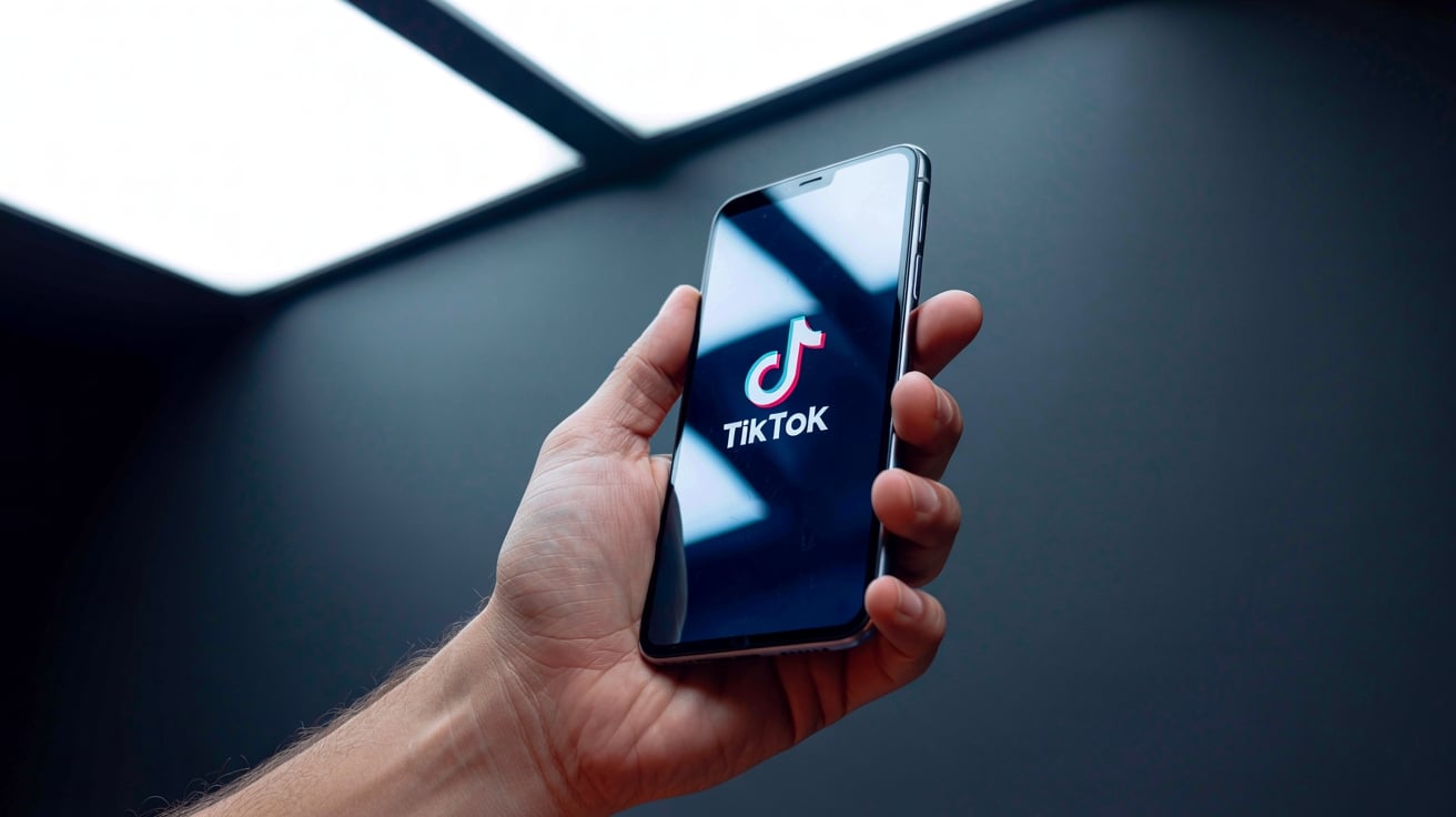 smartphone com tiktok aberto
