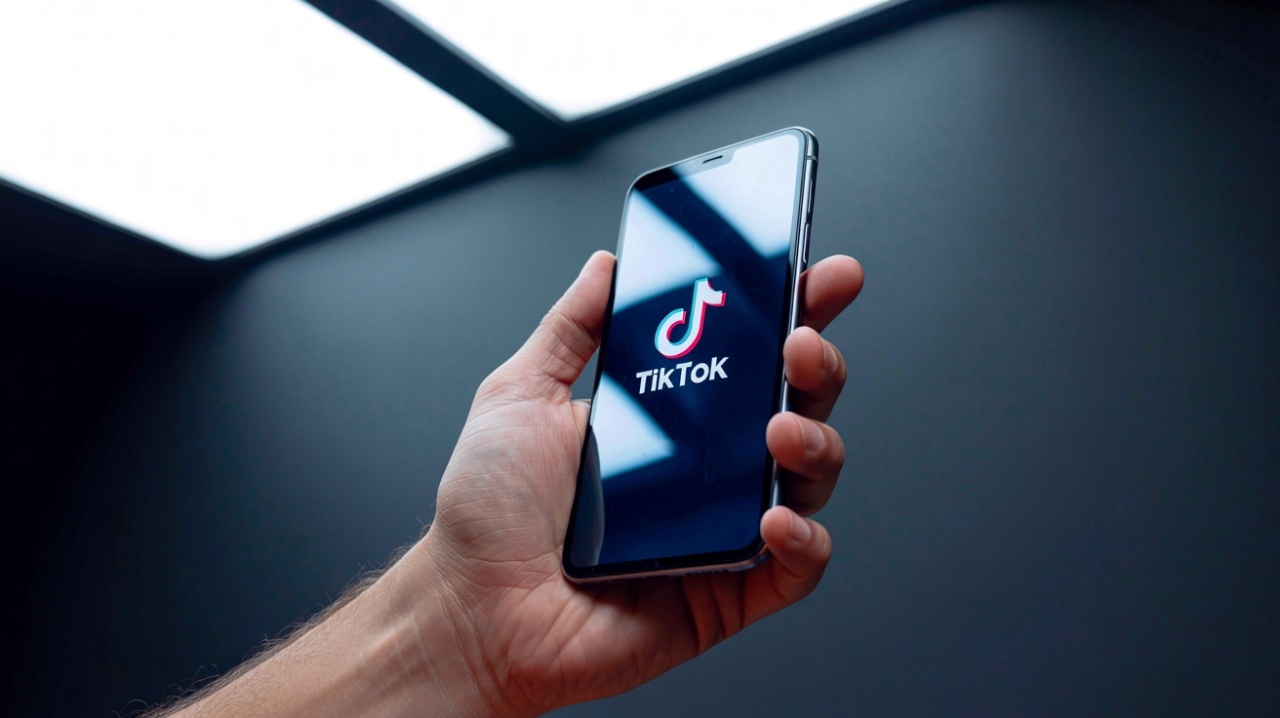 smartphone com tiktok aberto