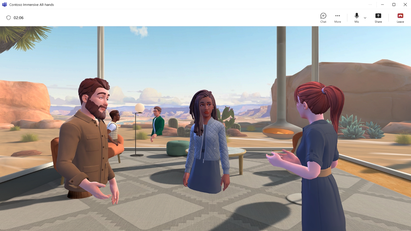 Microsoft Teams com avatares 3D