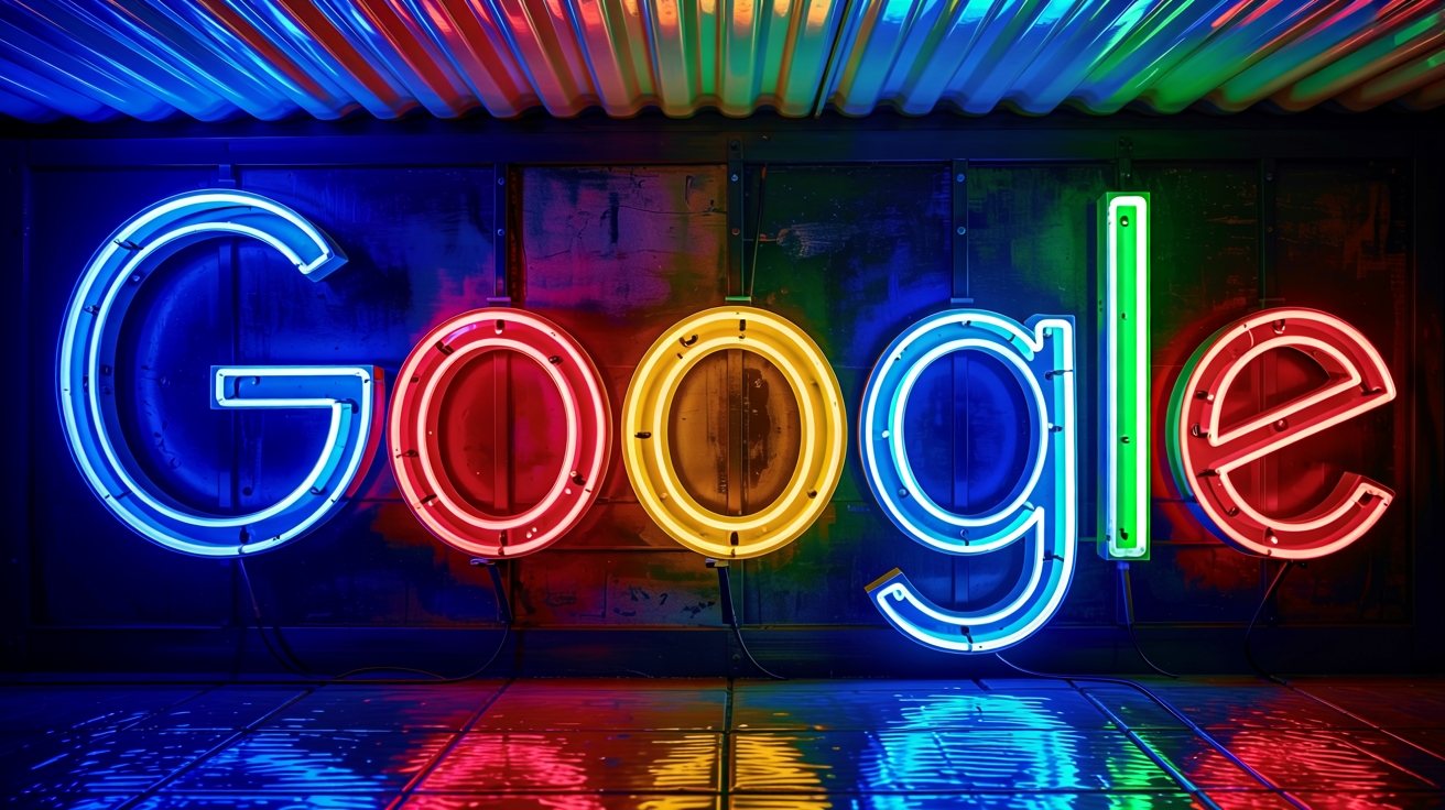 Google logo em neon