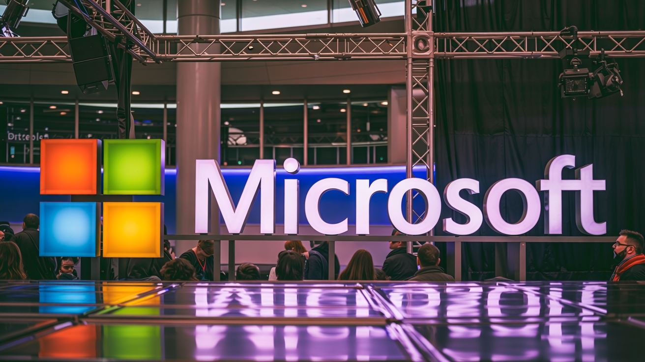 Microsoft logo em leds