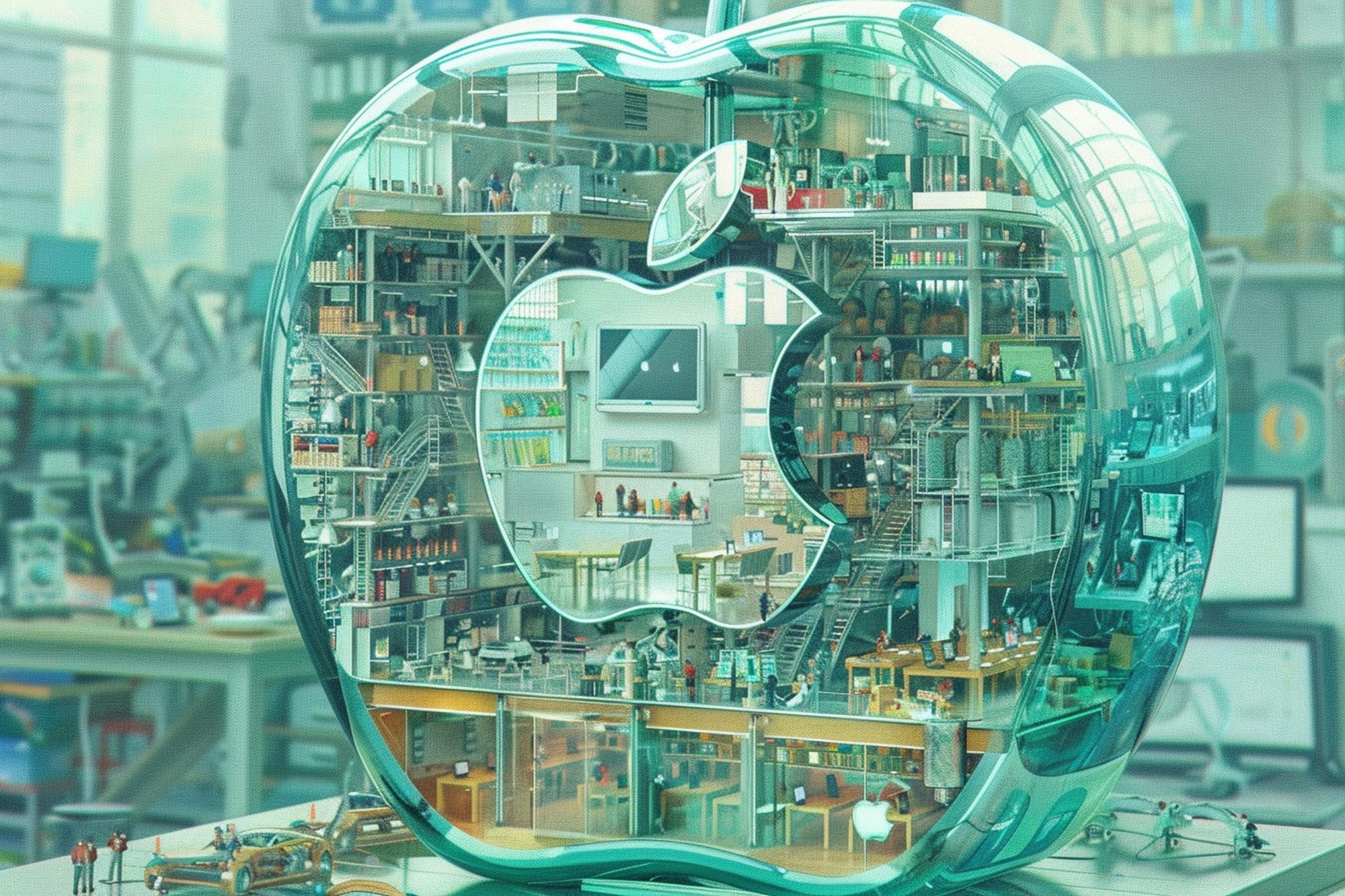 Logo da Apple em vidro