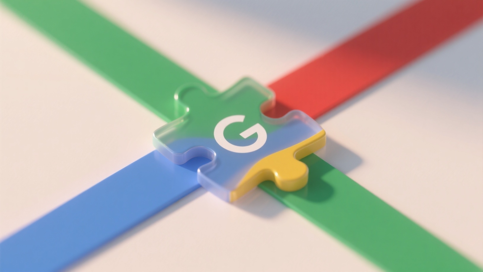Google em cima de uma peça de puzzle
