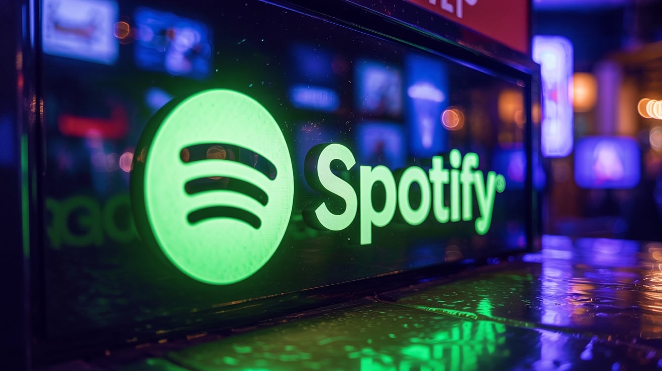 Spotify logo em neon