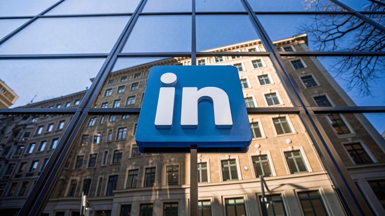 LinkedIn logo em edifício