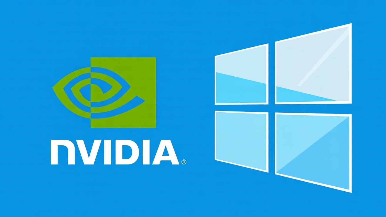 Nvidia e logo do Windows 10