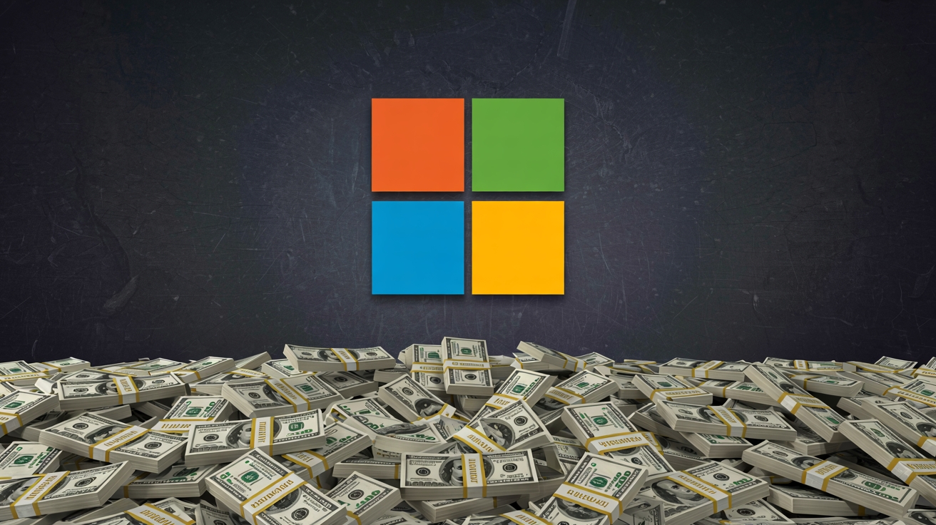 Microsoft com montes de dinheiro