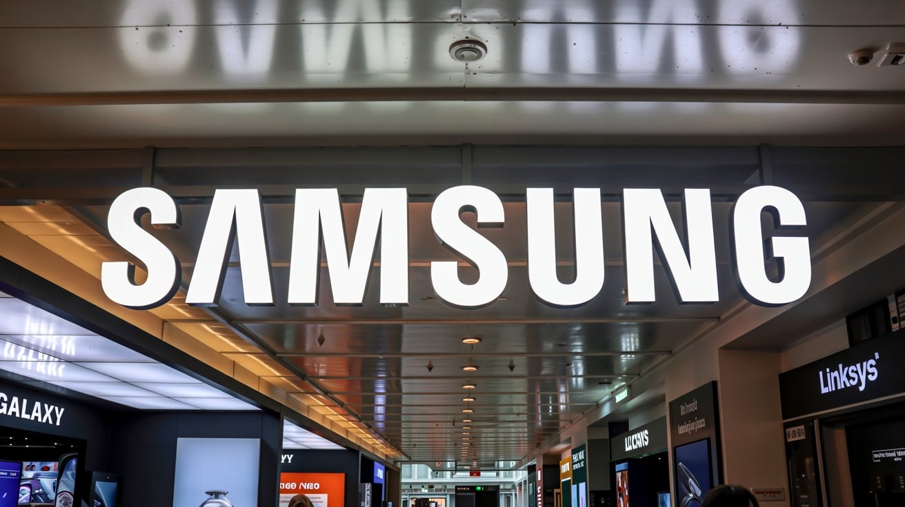 Samsung logo em festa