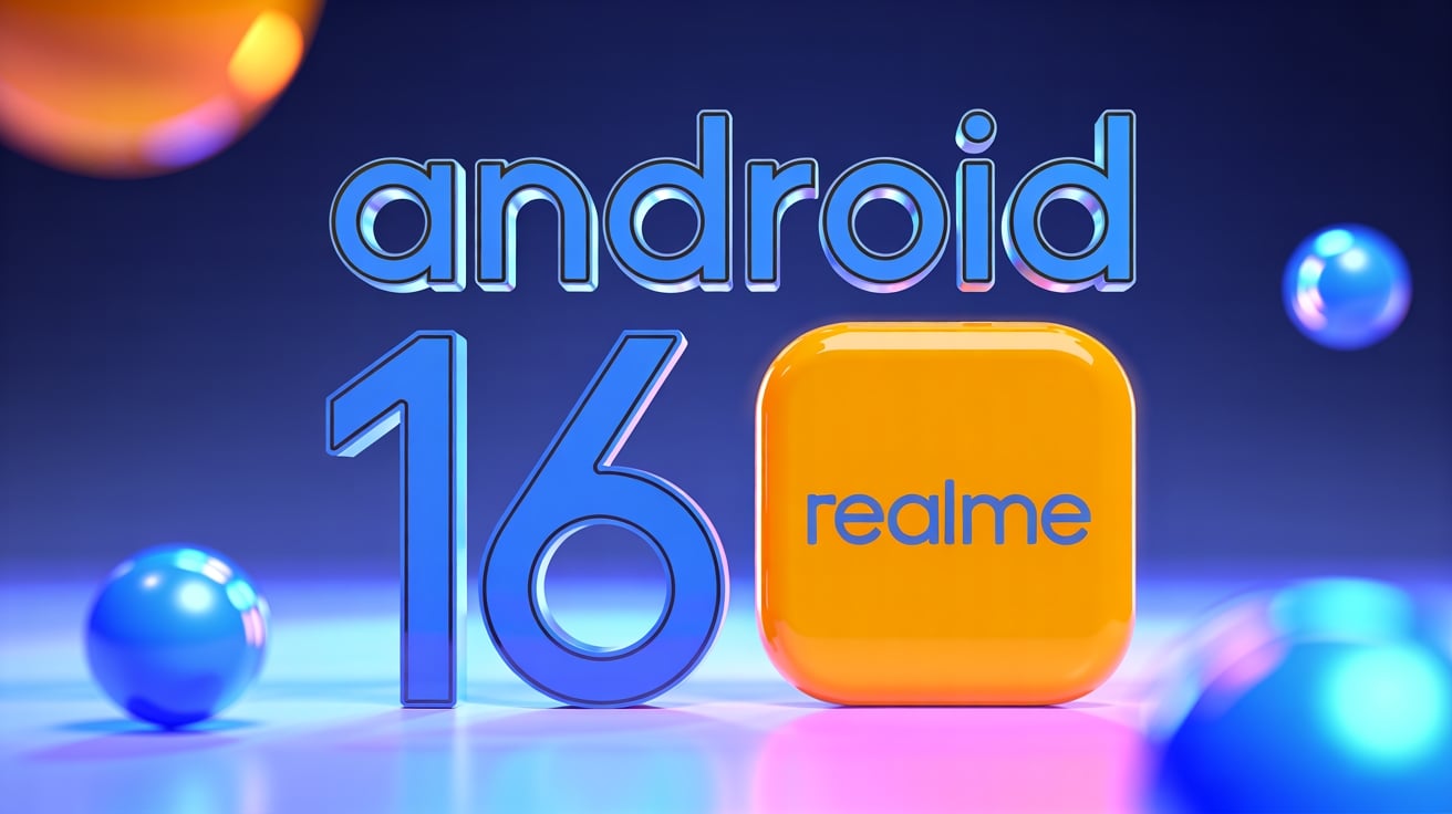 Android 16 e logo da Realme