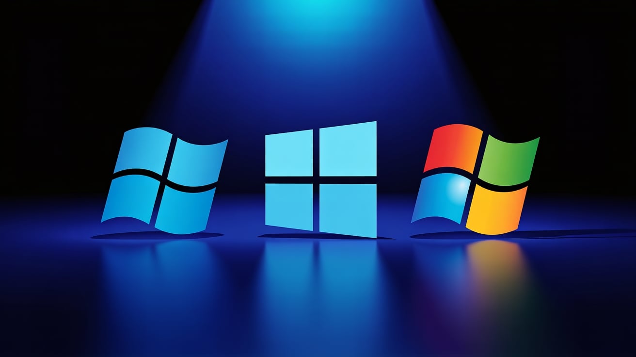 Diferentes versões do logo do Windows