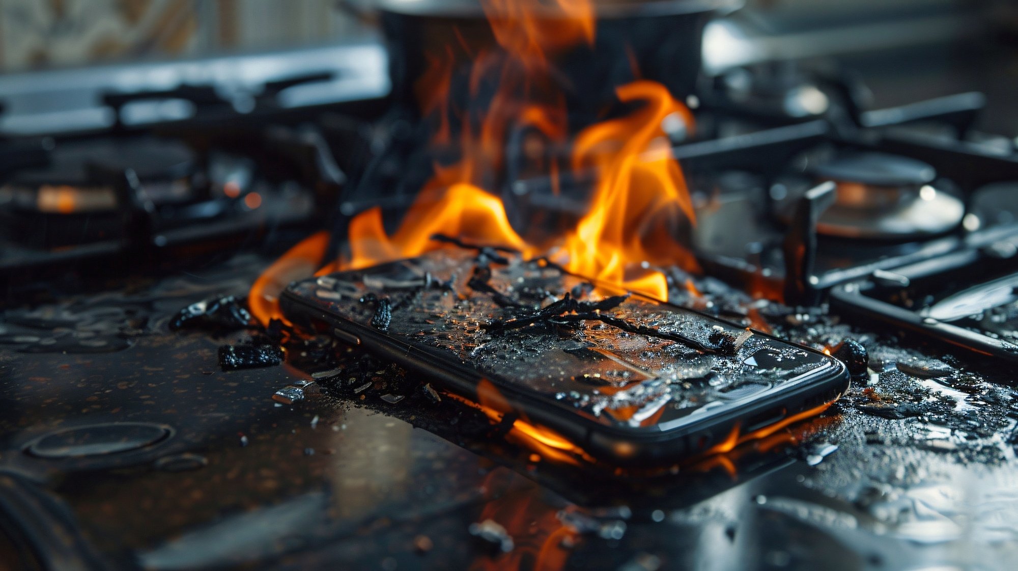 Smartphone em fogo
