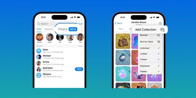 Telegram com novas funcionalidades