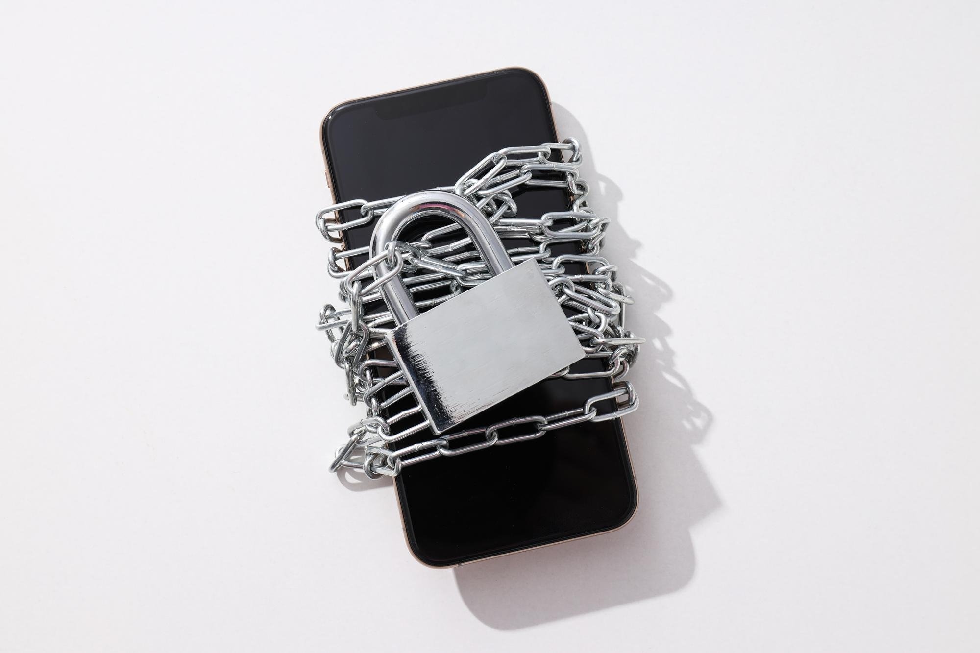 Smartphone com cadeado