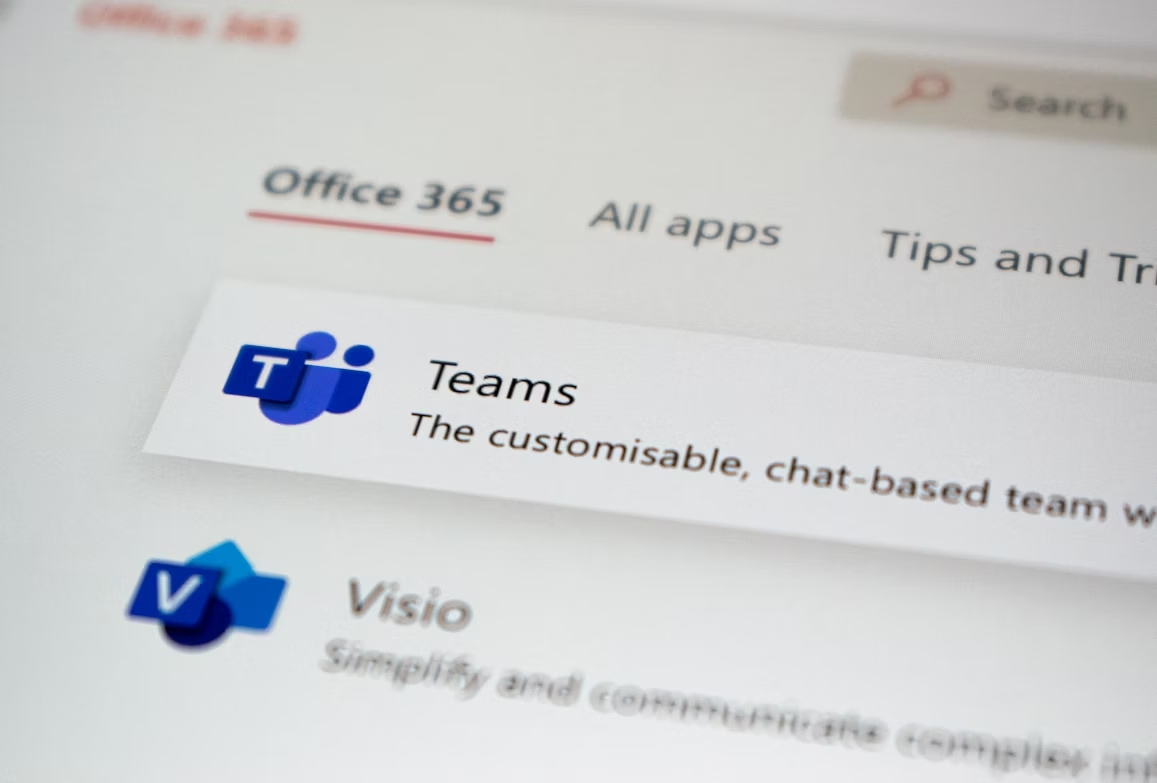 Microsoft Teams aplicação em destaque