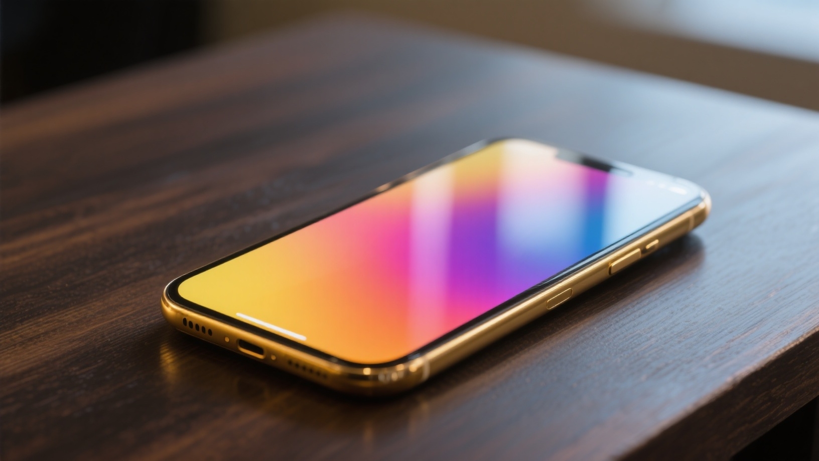 iPhone em cima de mesa