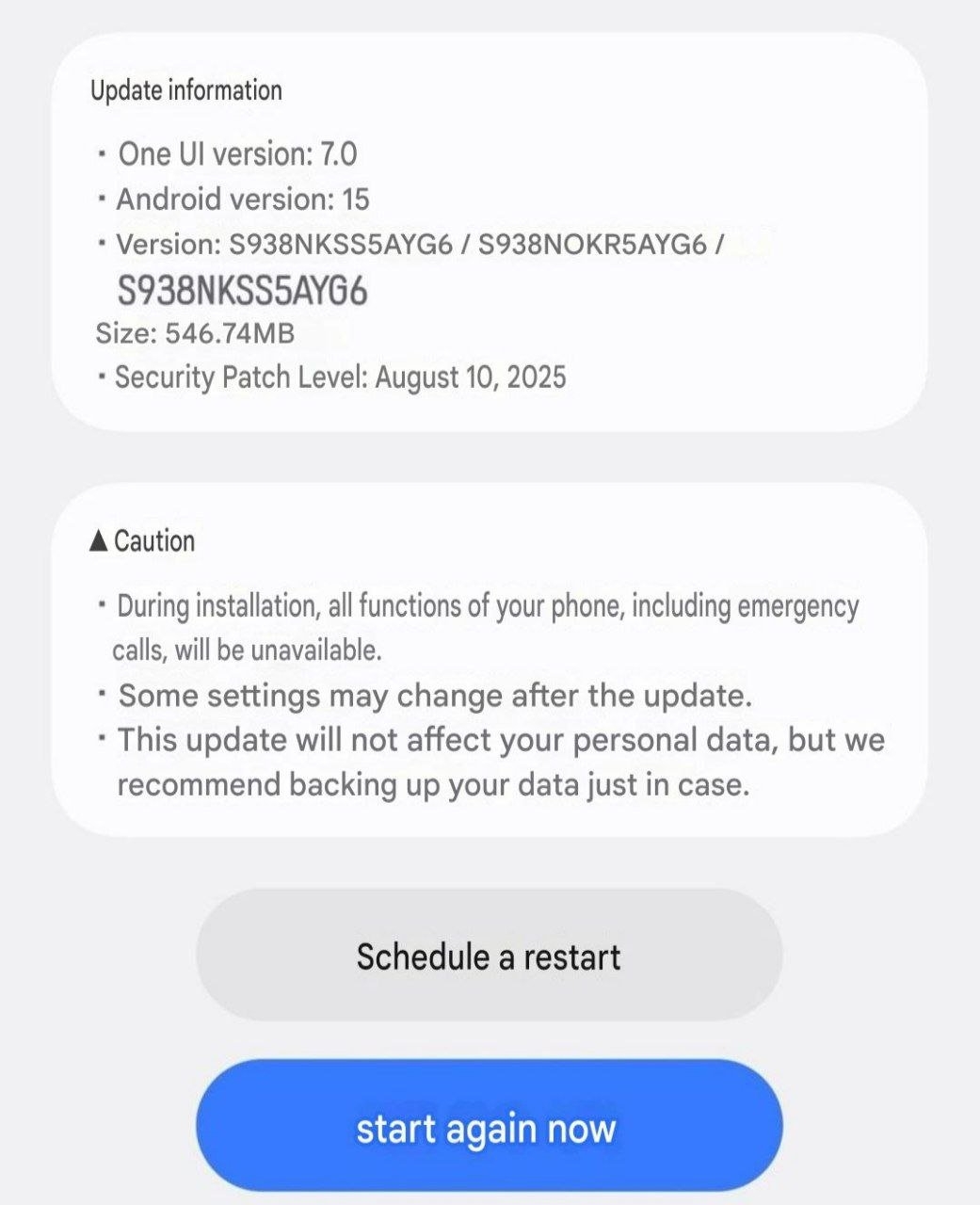 detalhes da nova atualização