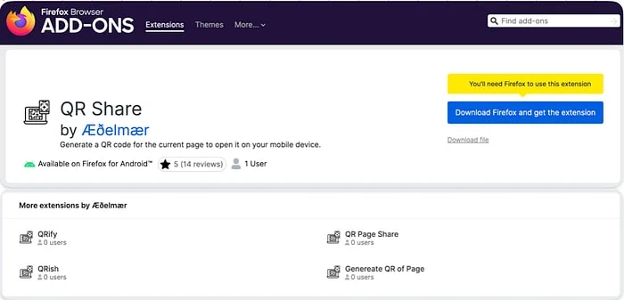 exemplo de falsa extensão do Firefox