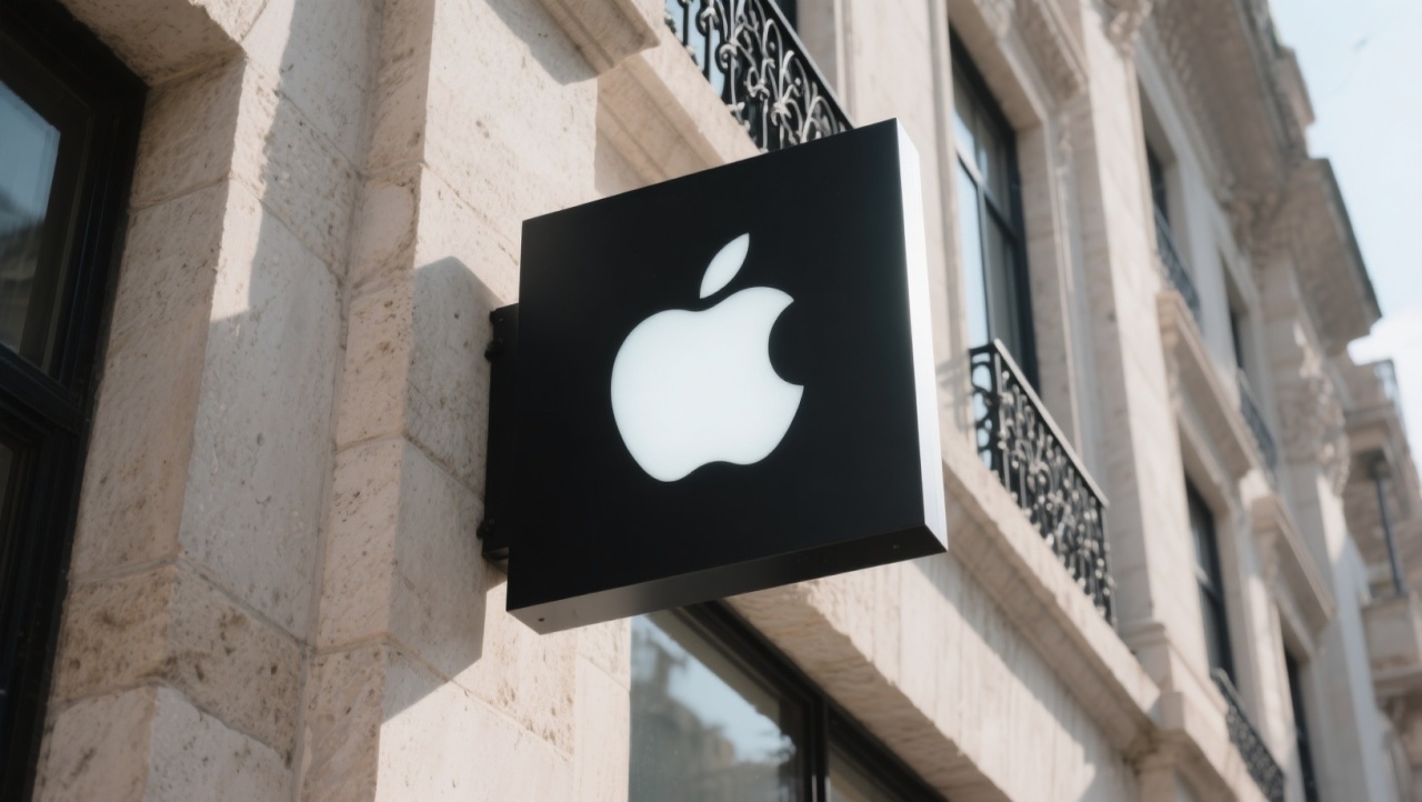 Apple logo em placa