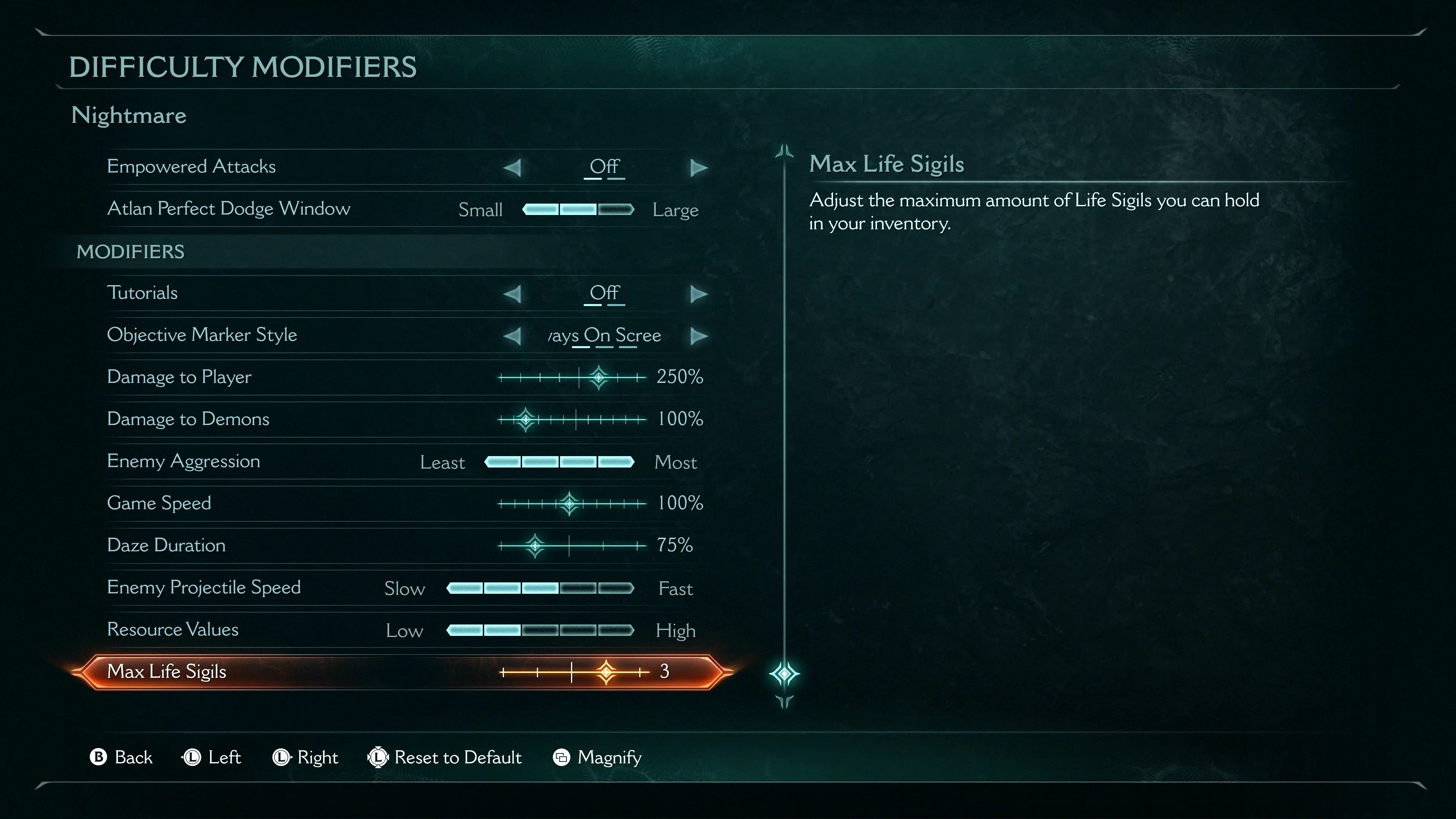 detalhes das configurações para DOOM