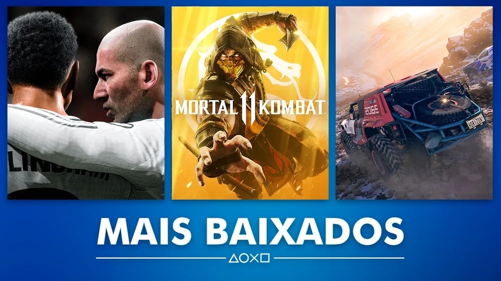 Sony playstation jogos mais baixados do mês