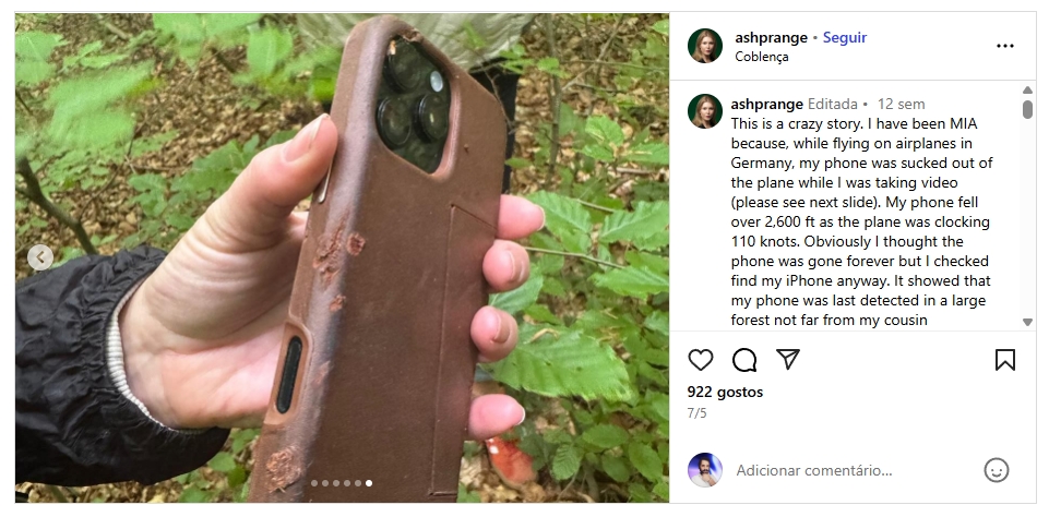 iphone depois de ser encontrado e depois da queda