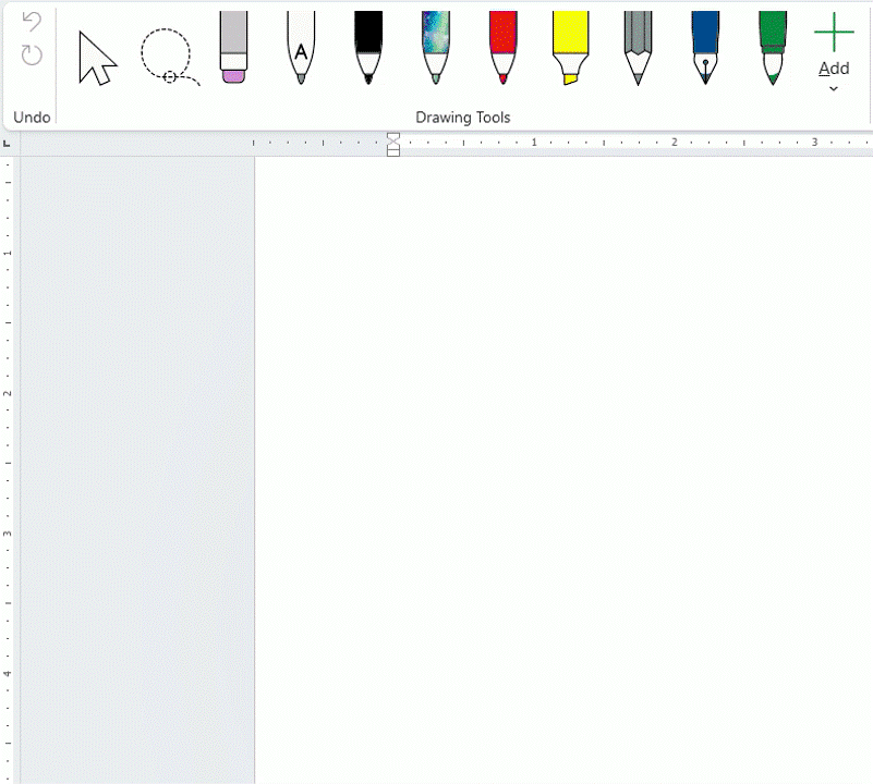 detalhes das novas ferramentas de desenho do office