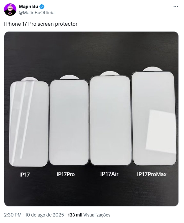 imagem das películas de proteção nos novos iPhone
