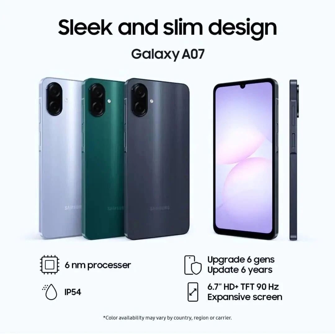 Galaxy A07 design
